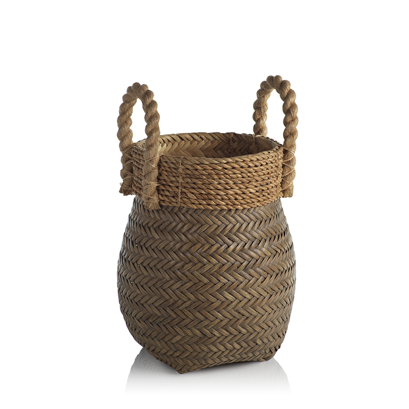 media image for loyola rattan basket w jute rope handle by zodax ncx 2957 1 251