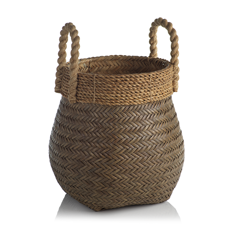 media image for loyola rattan basket w jute rope handle by zodax ncx 2957 3 257