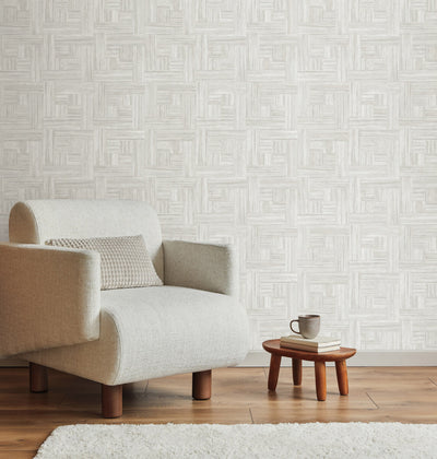 product image for Tesselle Wallpaper in White Wash from the Natural Digest Collection 57