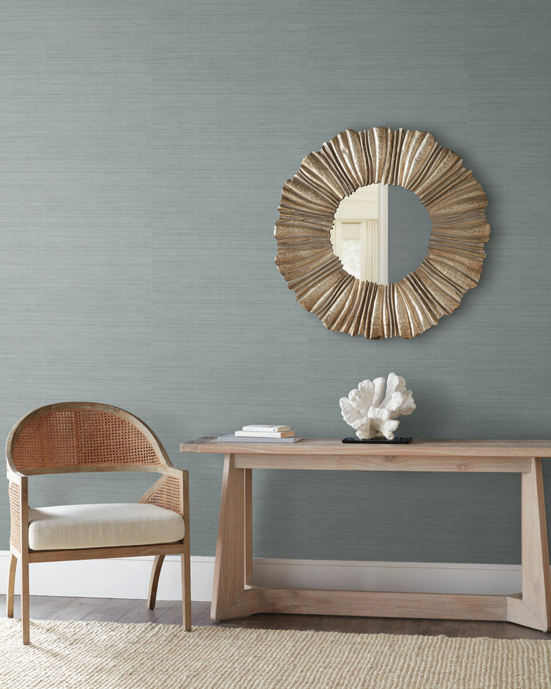 media image for Tasar Silk Wallpaper in Blue Cargo from the Natural Digest Collection 298