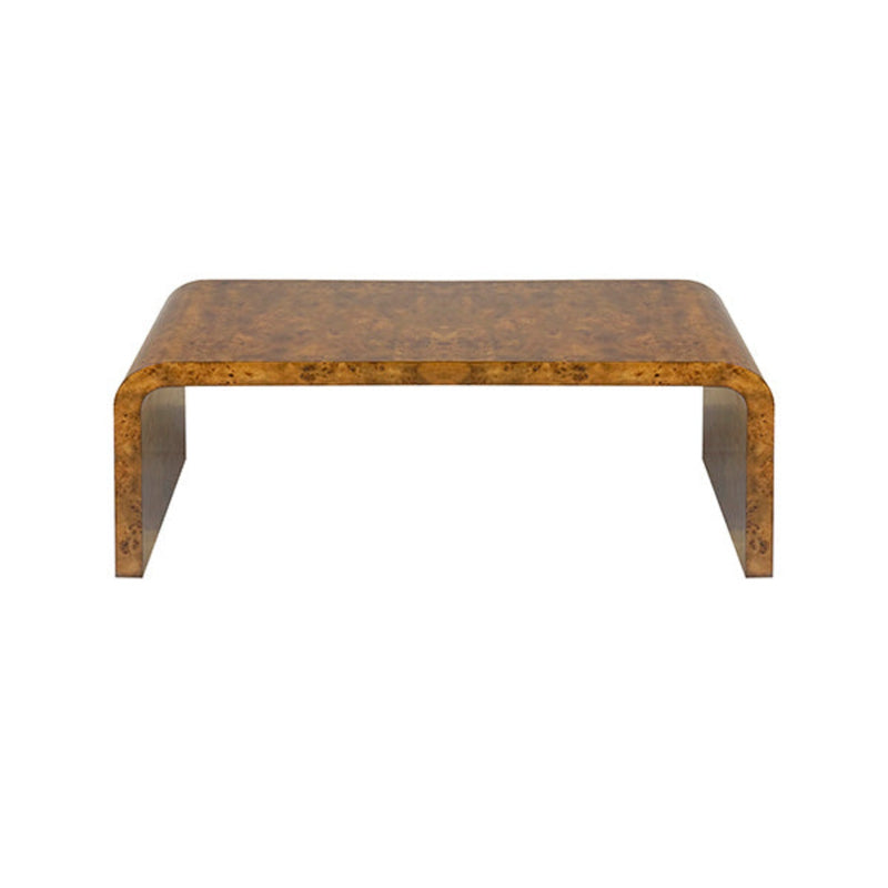 media image for waterfall coffee table in dark burl wood 1 244