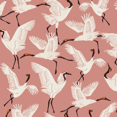 product image of Family of Cranes Dusty Rose Self-Adhesive Wallpaper from the Novogratz Collection by Tempaper 571