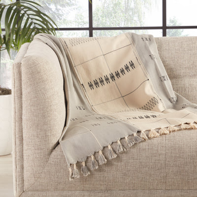 product image for sekrenyi hand loomed tribal throw in cream gray by jaipur living 3 98