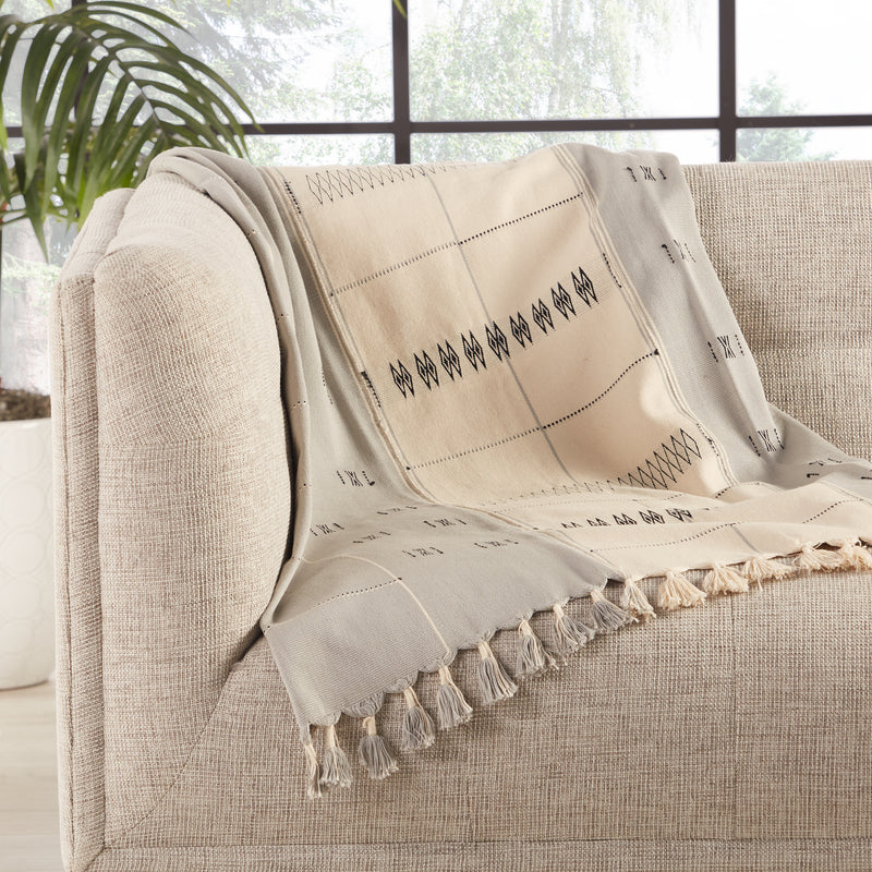 media image for sekrenyi hand loomed tribal throw in cream gray by jaipur living 3 254