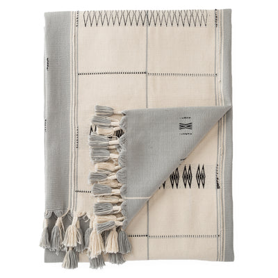 product image for sekrenyi hand loomed tribal throw in cream gray by jaipur living 1 90