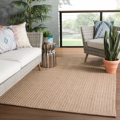 product image for Iver Indoor/ Outdoor Solid Tan Rug by Jaipur Living 70
