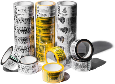 product image for packing tape in attention design by puebco 6 84