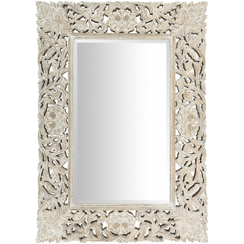 media image for Naomi NMI-001 Rectangular Mirror in White by Surya 21