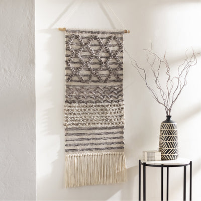 product image for Nordia NOR-1000 Hand Woven Wall Hanging in Beige & Charcoal by Surya 76
