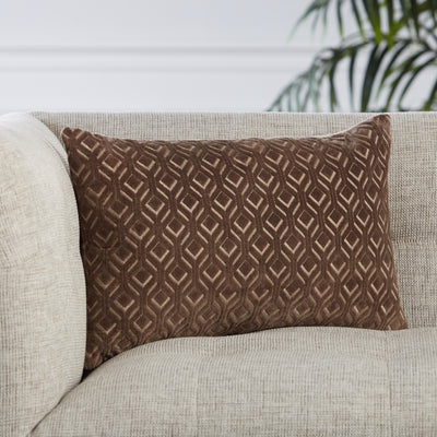 product image for Colinet Trellis Pillow in Dark Taupe by Jaipur Living 1