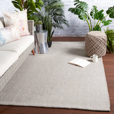 product image for Kawela Indoor/Outdoor Solid Light Grey Rug by Jaipur Living 35