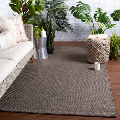 product image for Kawela Indoor/Outdoor Solid Grey Rug by Jaipur Living 90