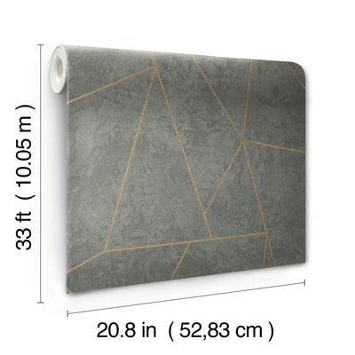 product image for Nazca Wallpaper in Dark Grey/Gold from the Modern Metals Second Edition 9