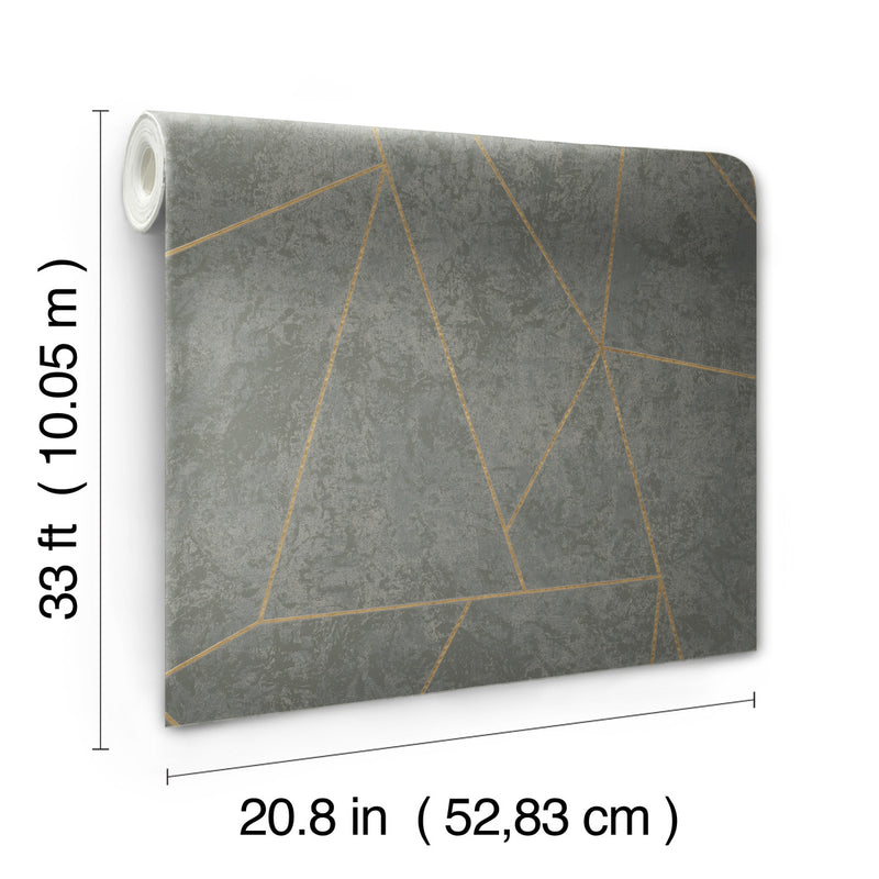 media image for Nazca Wallpaper in Dark Grey/Gold from the Modern Metals Second Edition 222