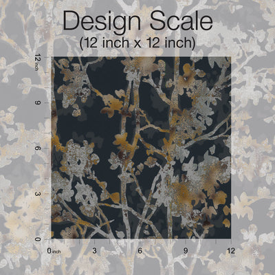 product image for Shimmering Foliage Wallpaper in Black/Multi from the Modern Metals Second Edition 92