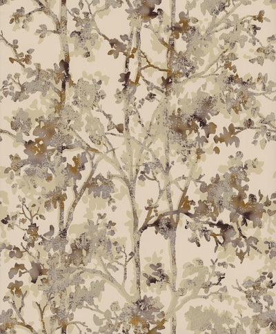 product image of sample shimmering foliage wallpaper in khaki and multi by antonina vella for york wallcoverings 1 526