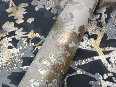 product image for Shimmering Foliage Wallpaper in Black/Multi from the Modern Metals Second Edition 13