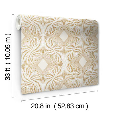 product image for Harlowe Wallpaper in White/Gold from the Modern Metals Second Edition 58