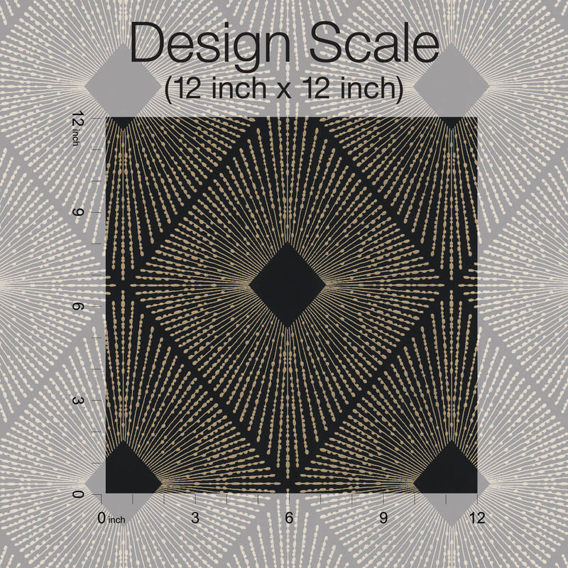 Shop Harlowe Wallpaper in Black/Gold from the Modern Metals Second