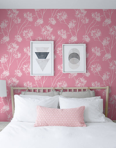product image for One O'Clocks Peel & Stick Wallpaper in Pink 20