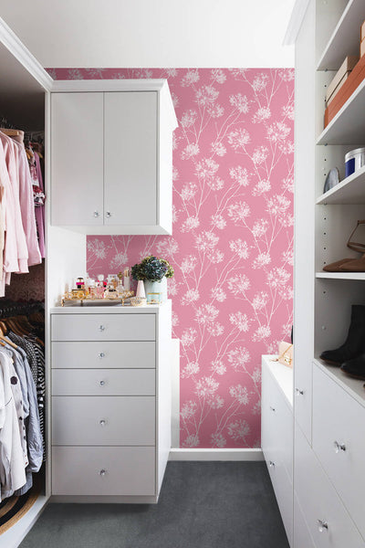 product image for One O'Clocks Peel & Stick Wallpaper in Pink 0