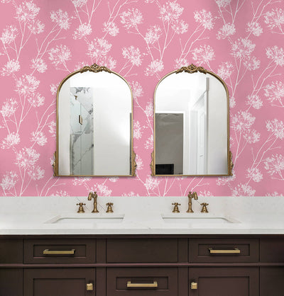 product image for One O'Clocks Peel & Stick Wallpaper in Pink 34