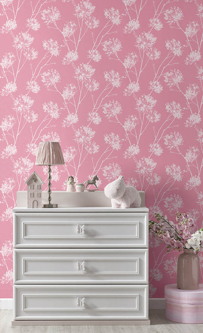 product image for One O'Clocks Peel & Stick Wallpaper in Pink 90