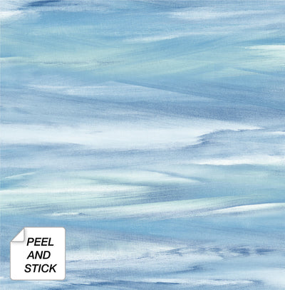 product image for Sirius Brushstroke Peel-and-Stick Wallpaper in Lakeside and Mint by NextWall 63