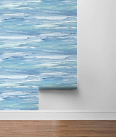 product image for Sirius Brushstroke Peel-and-Stick Wallpaper in Lakeside and Mint by NextWall 17