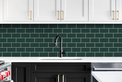 product image for Retro Subway Tile Peel-and-Stick Wallpaper in Evergreen by NextWall 78