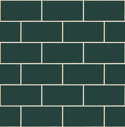product image for Retro Subway Tile Peel-and-Stick Wallpaper in Evergreen by NextWall 8