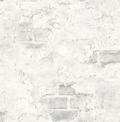 product image for Stuccoed Brick Peel-and-Stick Wallpaper in Fog Grey by NextWall 10