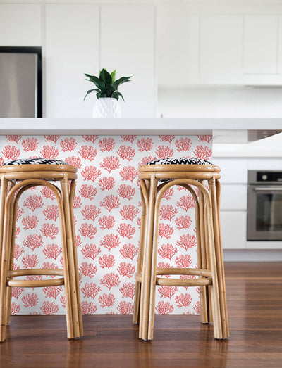 product image for Coastal Coral Reef Peel-and-Stick Wallpaper in Vermillion by NextWall 37