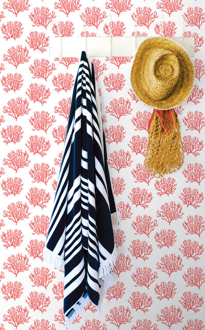 product image for Coastal Coral Reef Peel-and-Stick Wallpaper in Vermillion by NextWall 27