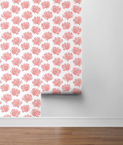 product image for Coastal Coral Reef Peel-and-Stick Wallpaper in Vermillion by NextWall 31
