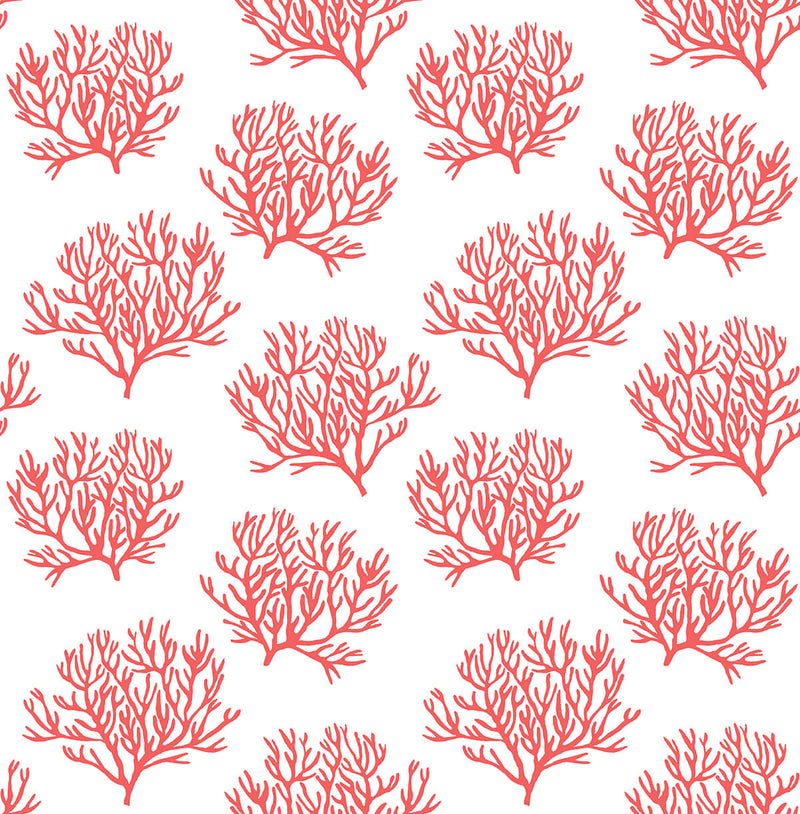media image for Coastal Coral Reef Peel-and-Stick Wallpaper in Vermillion by NextWall 24