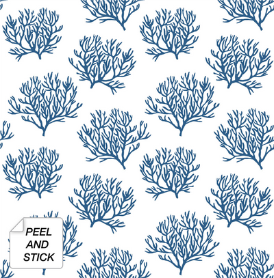 product image for Coastal Coral Reef Peel-and-Stick Wallpaper in Marine Blue by NextWall 35