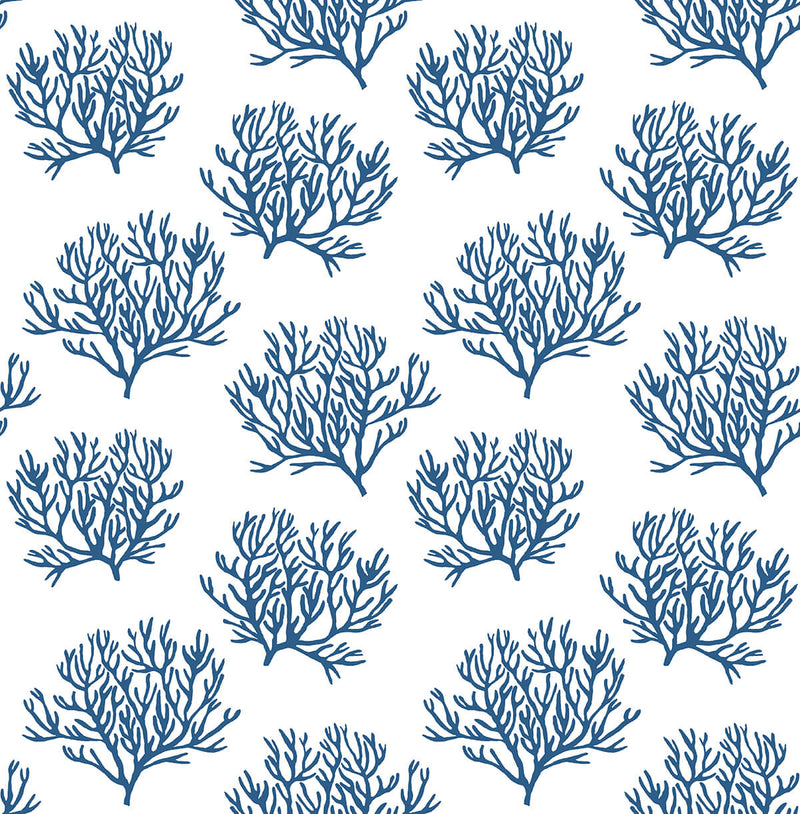 media image for Coastal Coral Reef Peel-and-Stick Wallpaper in Marine Blue by NextWall 214