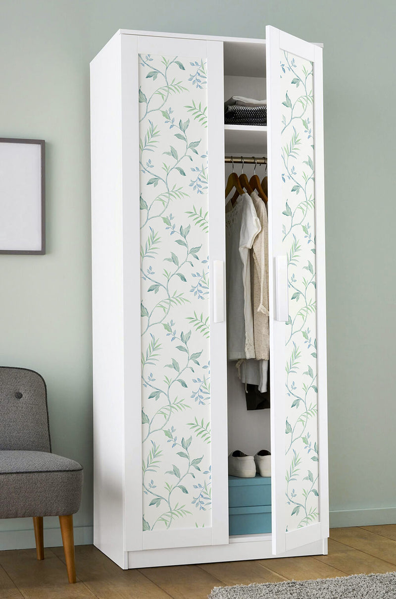 Shop Watercolor Leaf Trail PeelandStick Wallpaper in Sea Glass