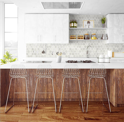 product image for Inlay Hexagon Peel-and-Stick Wallpaper in Cream Neutral by NextWall 66