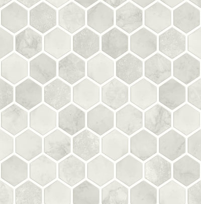 product image of sample inlay hexagon peel and stick wallpaper in cream neutral by nextwall 1 510