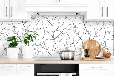 product image for Delicate Branches Peel-and-Stick Wallpaper in Ebony by NextWall 50