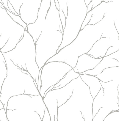 product image of sample delicate branches peel and stick wallpaper in silver by nextwall 1 533