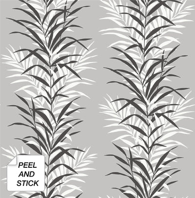 product image for Leaf Stripe Peel-and-Stick Wallpaper in Monochrome by NextWall 33