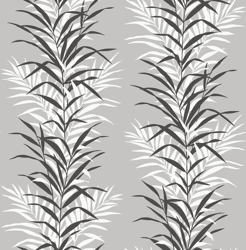 media image for Leaf Stripe Peel-and-Stick Wallpaper in Monochrome by NextWall 271