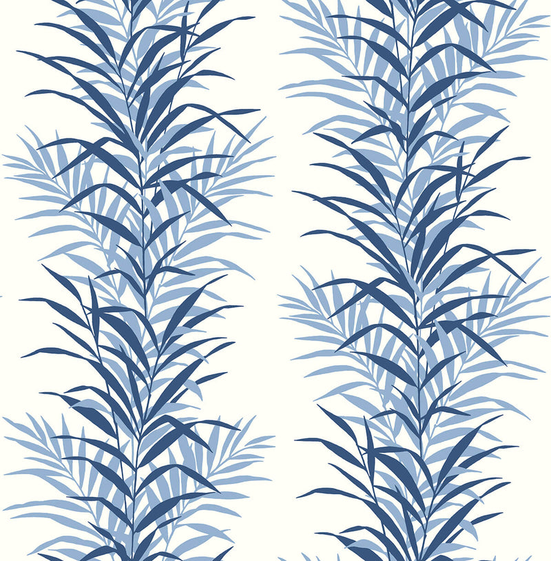 media image for sample leaf stripe peel and stick wallpaper in carolina blue by nextwall 1 281