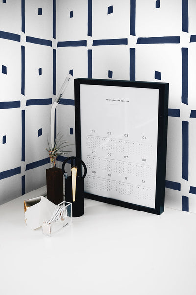 product image for Check and Spot Peel-and-Stick Wallpaper in Navy by NextWall 16