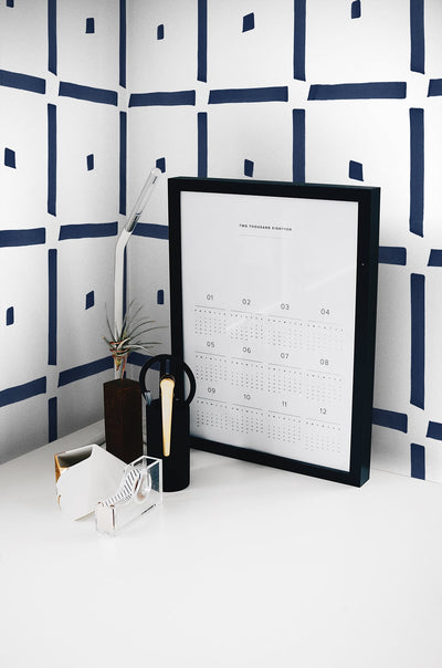 product image for Check and Spot Peel-and-Stick Wallpaper in Navy by NextWall 15