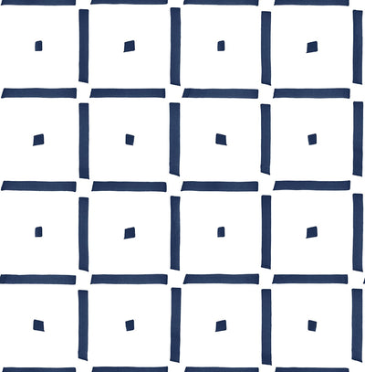 product image for Check and Spot Peel-and-Stick Wallpaper in Navy by NextWall 23