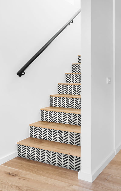 product image for Mod Chevron Peel-and-Stick Wallpaper in Black by NextWall 72